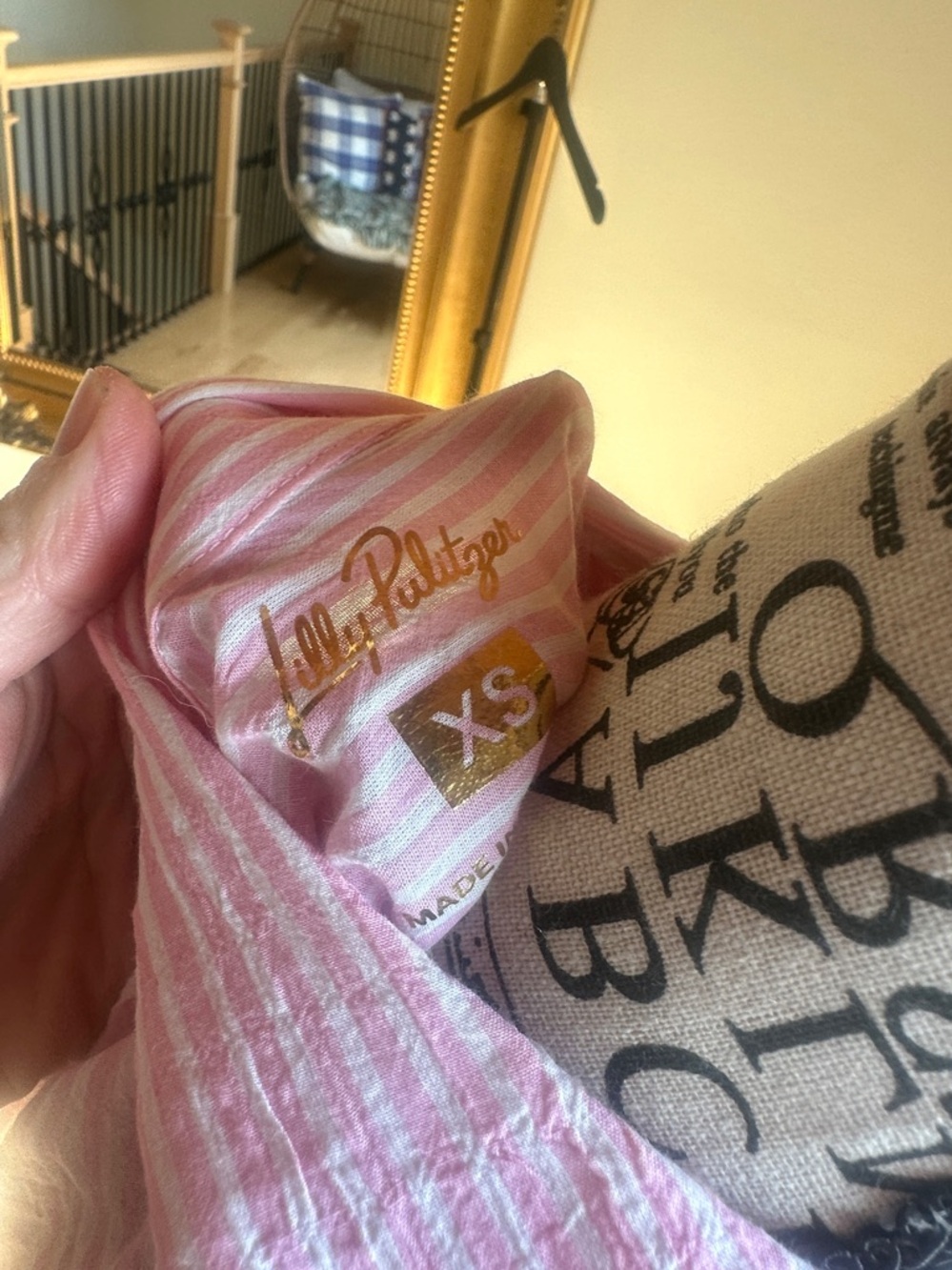 Lilly Pulitzer Pink and White Striped Shirt - Picture 6 of 12